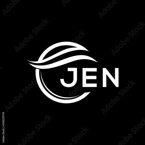 JEN letter logo design on black background. JEN  creative initials letter logo concept. JEN letter design.
