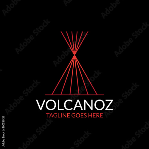 volcano eruption logo design