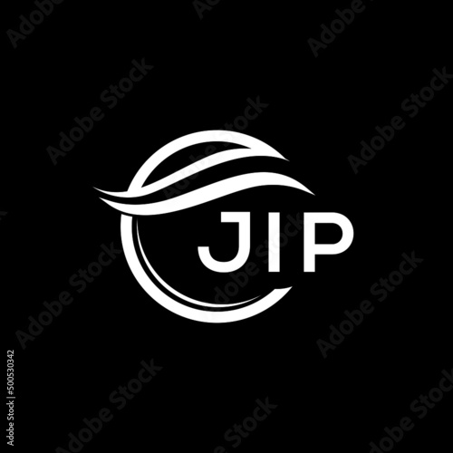 JIP letter logo design on black background. JIP  creative initials letter logo concept. JIP letter design.
