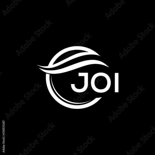 JOI letter logo design on black background. JOI creative initials letter logo concept. JOI letter design.  photo