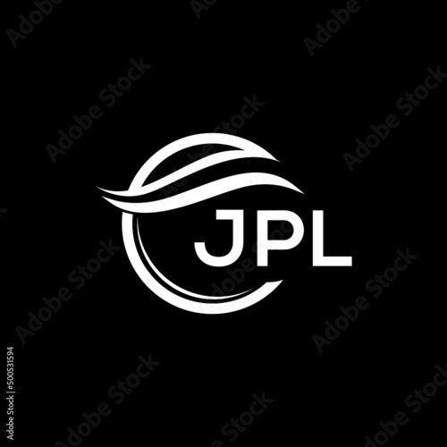 JPL letter logo design on black background. JPL creative initials letter logo concept. JPL letter design.  photo