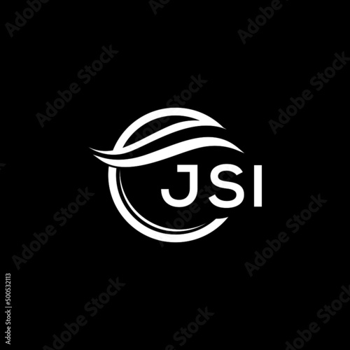JSI letter logo design on black background. JSI  creative initials letter logo concept. JSI letter design.

