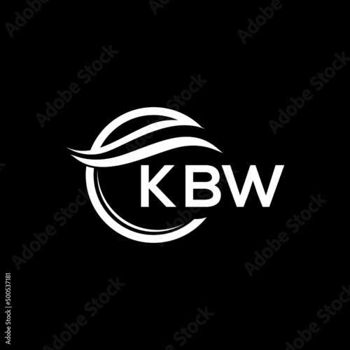 KBW letter logo design on black background. KBW  creative initials letter logo concept. KBW letter design.
 photo