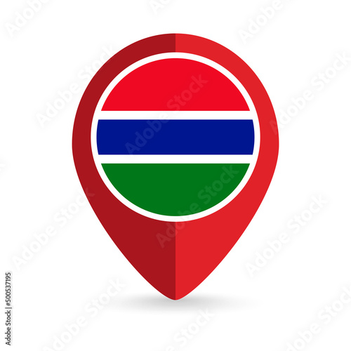 Map pointer with contry Gambia. Gambia flag. Vector illustration. Free Download Map pointer with contry Gambia. Gambia flag. Vector illustration. - GFXLoad
