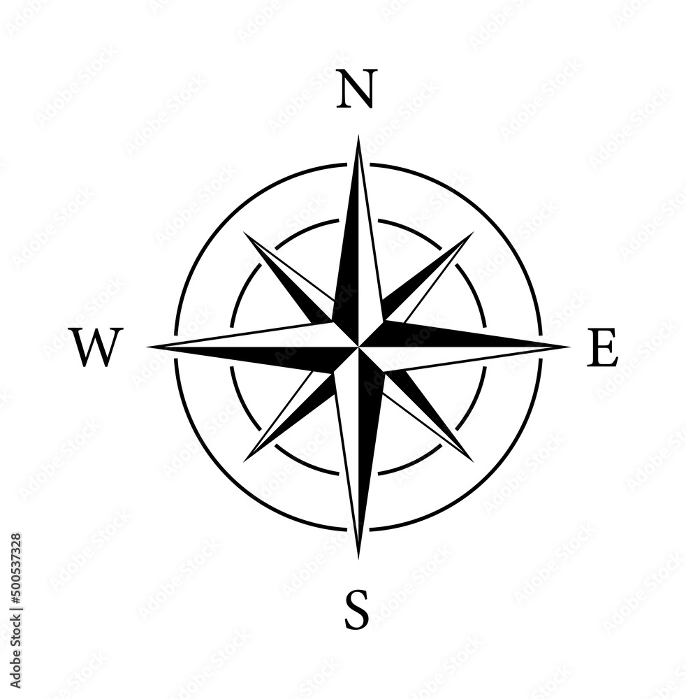 Compass with north, east, south, west for travel and map. Symbols of direction for travel isolated. Sign and icon with arrows of discovery and navigation. Vector. Illustration of adventure Compass with north, east, south, west for travel and map. Symbols of direction for travel isolated. Sign and icon with arrows of discovery and navigation. Vector. Illustration of adventure