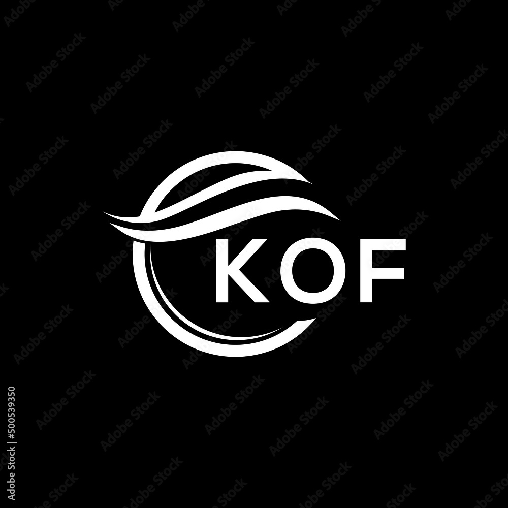 KOF letter logo design on black background. KOF  creative initials letter logo concept. KOF letter design.
