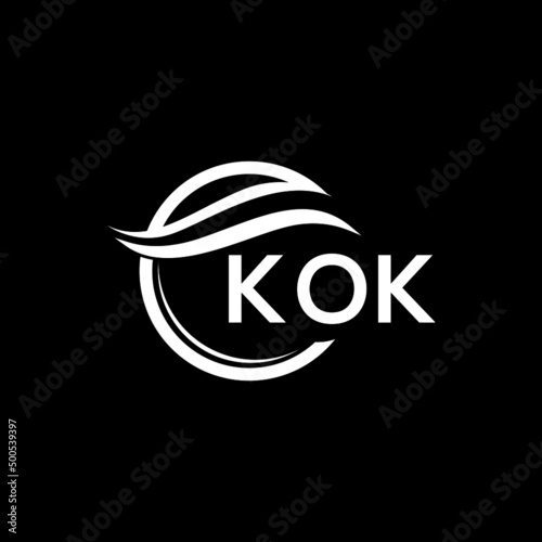 KOK letter logo design on black background. KOK creative initials letter logo concept. KOK letter design. 
