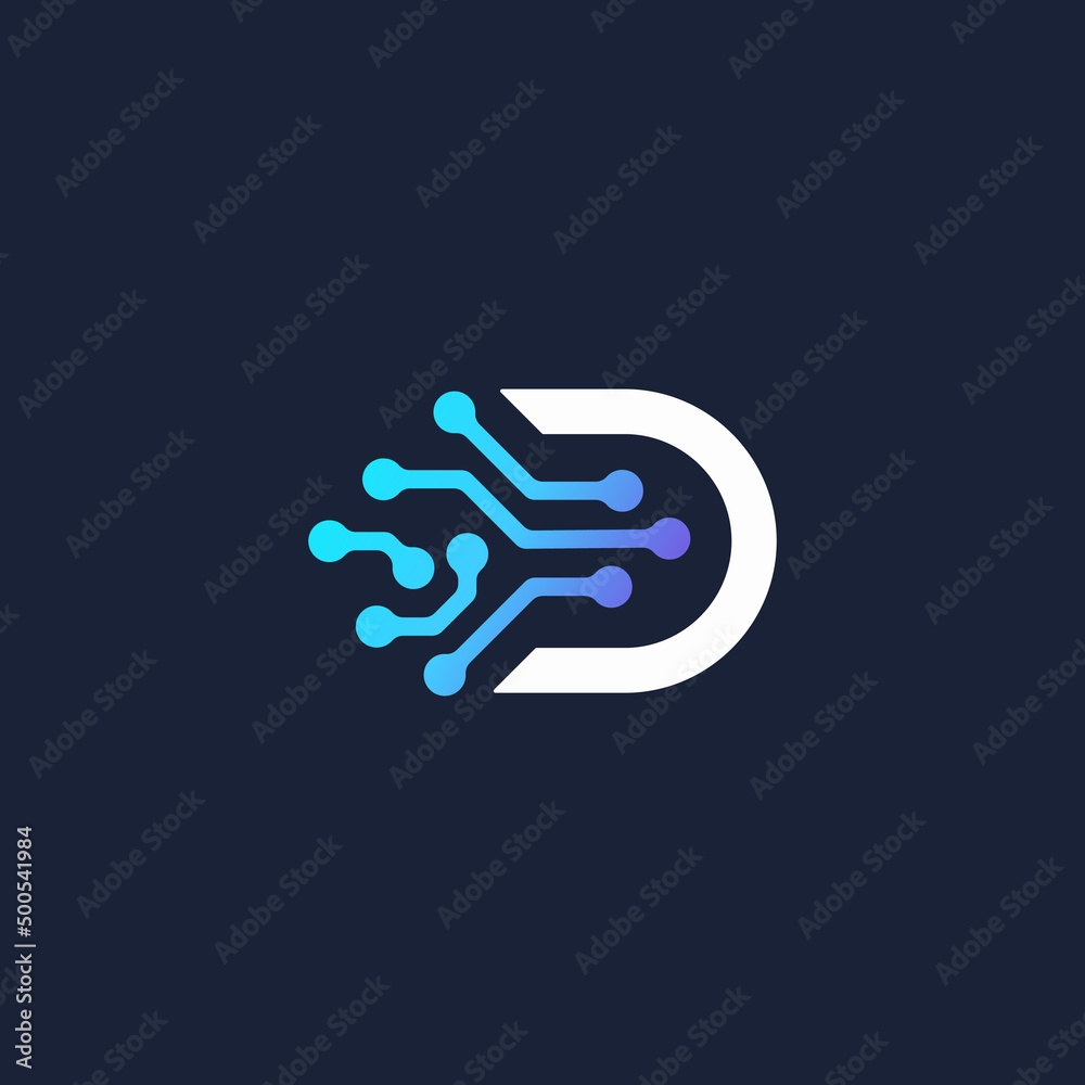 initial letter D digital logo initial letter D digital logo