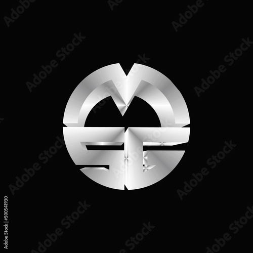silver letter S  M logo design. letter M G icon illustration