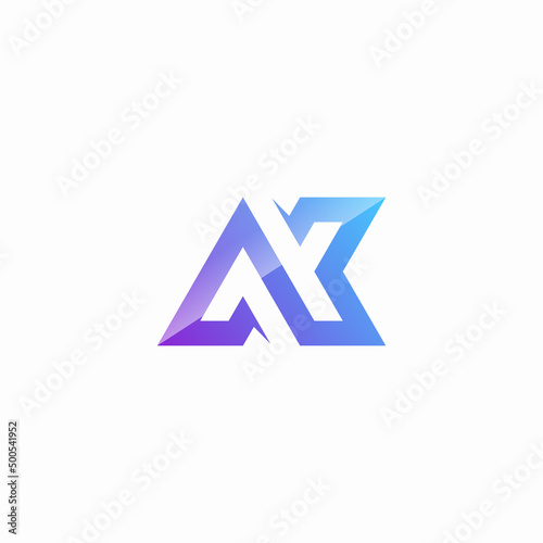 initial letter AX logo line
