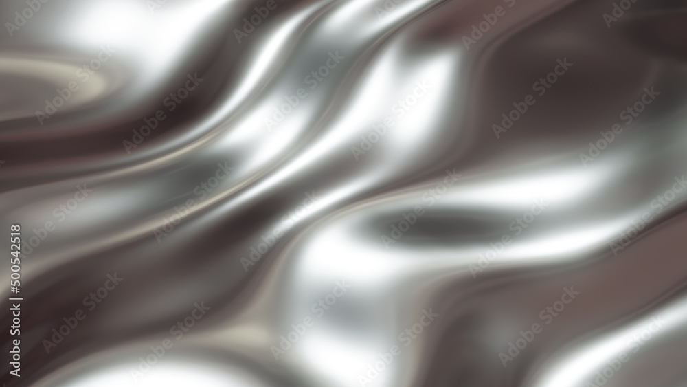 Silver chrome metal texture with waves, liquid silver metallic