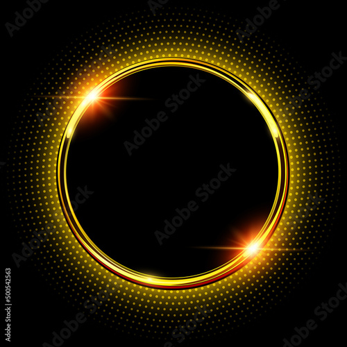 Gold sparkling ring with gl...