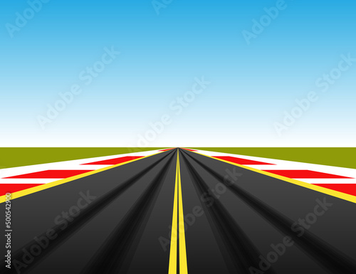 Racing start car event in a racetrack