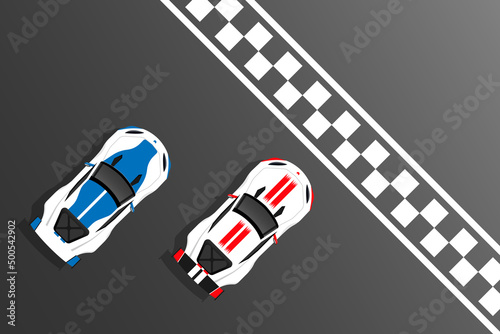 Racing Cars at the finish line