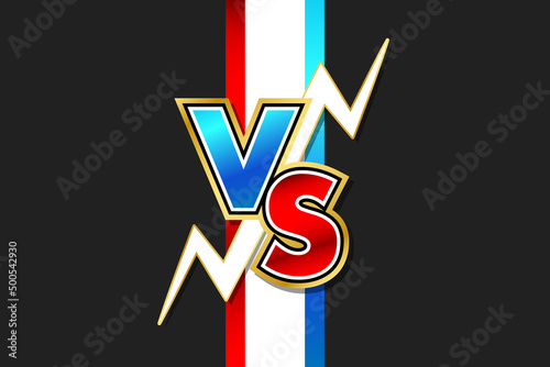 Versus screen design. Battle headline template illustration
