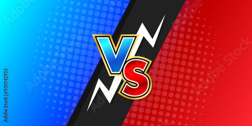 Versus screen design. Battle headline template illustration