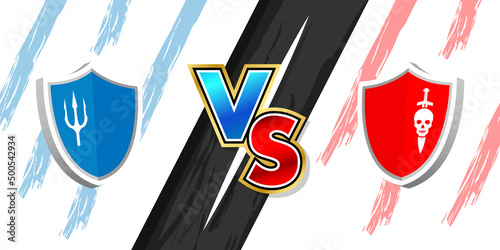Versus screen design. Battle headline template illustration