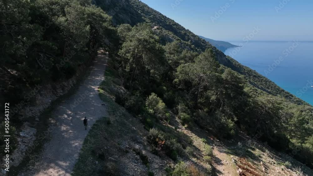 Lycian Way in the Oludeniz Beach Drone Video, Fethiye Mugla Turkey Lycian Way in the Oludeniz Beach Drone Video, Fethiye Mugla Turkey