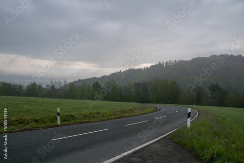 Highway street with cloudy sky photo