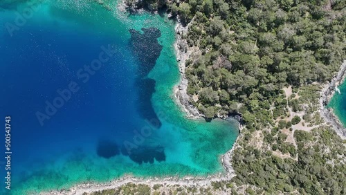 Saint Nicholas Church and Gemiler Island Drone Video, Fethiye Mugla Turkey photo