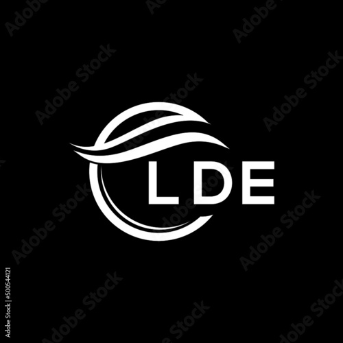 LDE letter logo design on black background. LDE  creative initials letter logo concept. LDE letter design. photo