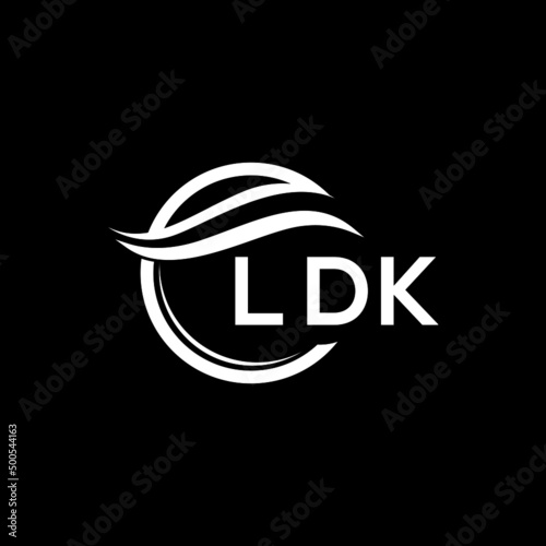 LDK letter logo design on black background. LDK  creative initials letter logo concept. LDK letter design. photo