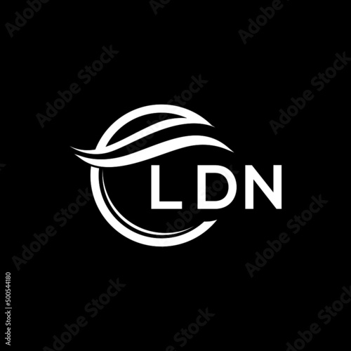 LDN letter logo design on black background. LDN  creative initials letter logo concept. LDN letter design. photo