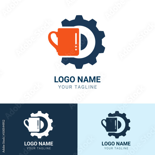 mug setting logo design template