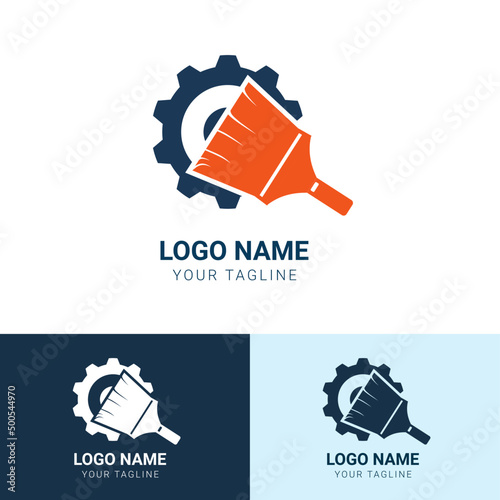 brush setting logo design template