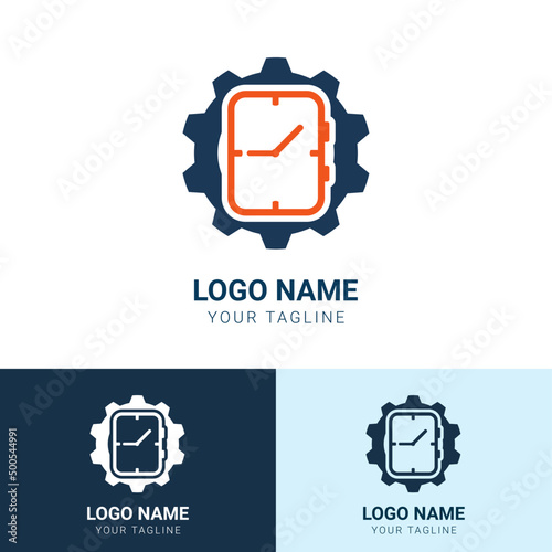 watch setting logo design template