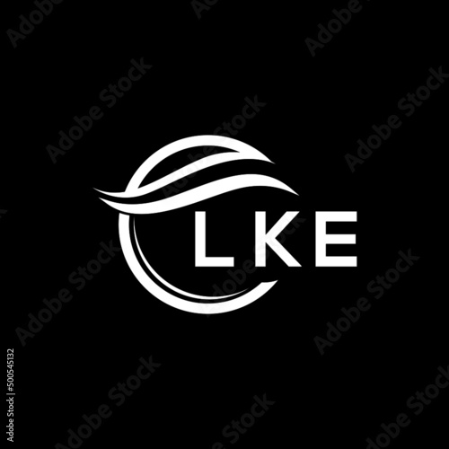 LKE letter logo design on black background. LKE creative initials letter logo concept. LKE letter design.  photo