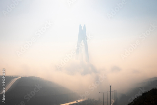 foggy day and Yavuz Sultan Selim Bridge © emrah