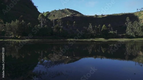 Cebongan Lake, Beautiful Lake Located In Sembungan Village Which Is The Highest Village In Java, Indonesia photo