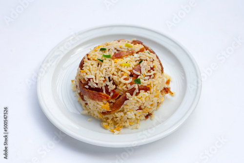 Fried rice with chinese sausage.