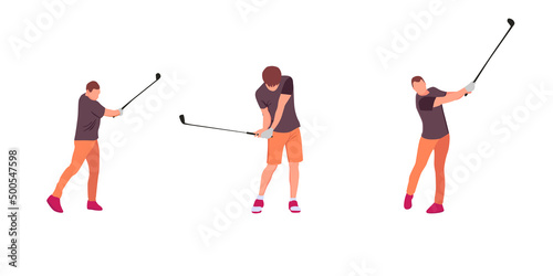 a collection of golfers swinging a golf club