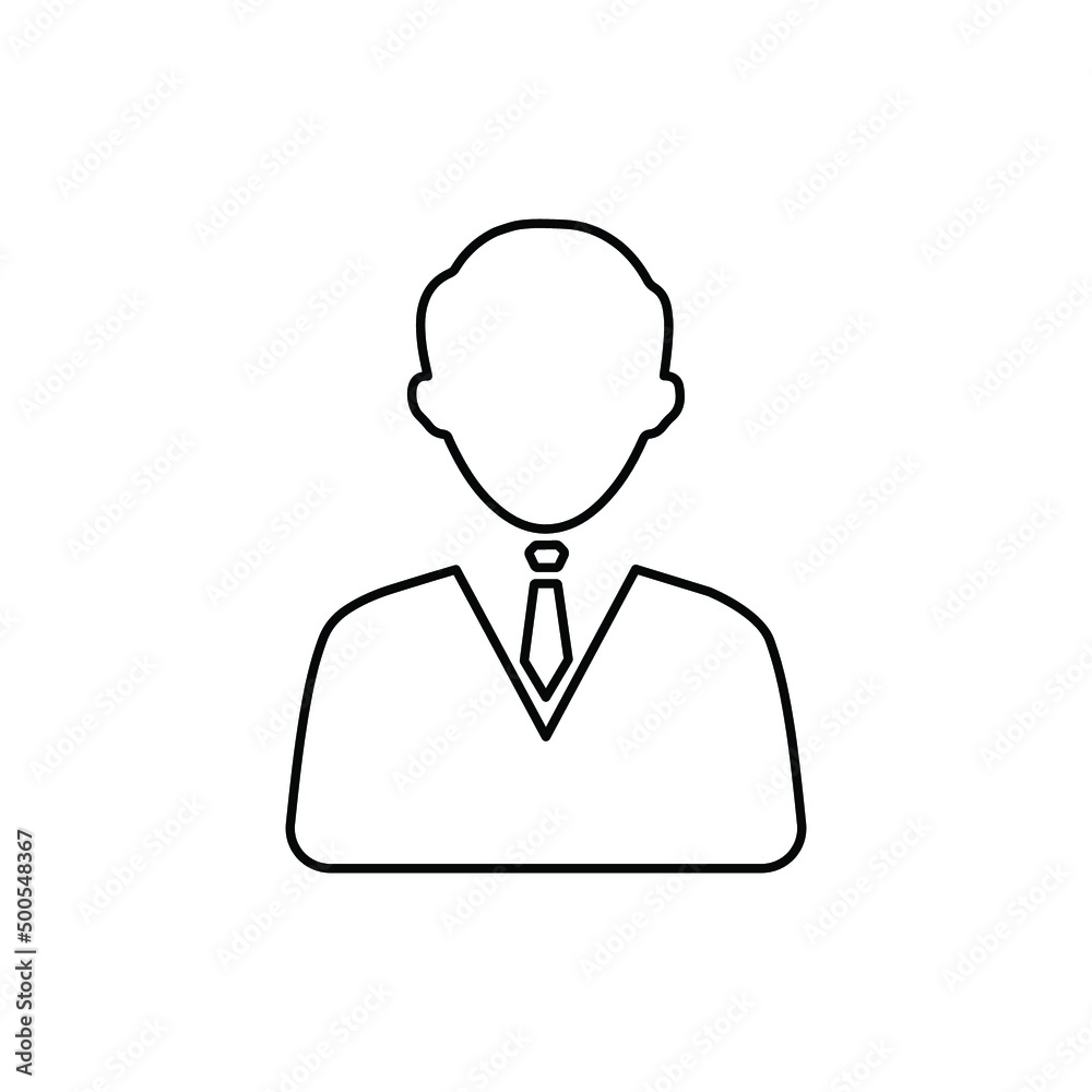 Male, teacher, account outline icon. Line vector design. Male, teacher, account outline icon. Line vector design.