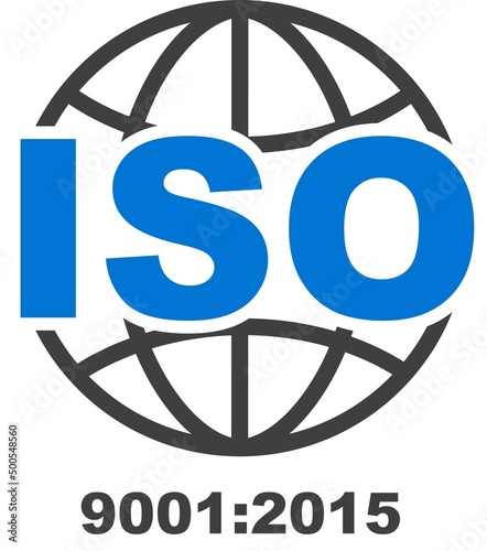 ISO certificate icon badge, standard sign vector symbol design