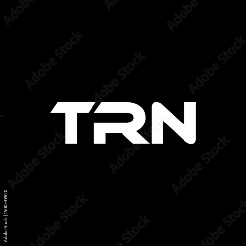 TRN letter logo design with black background in illustrator, vector logo modern alphabet font overlap style. calligraphy designs for logo, Poster, Invitation, etc.