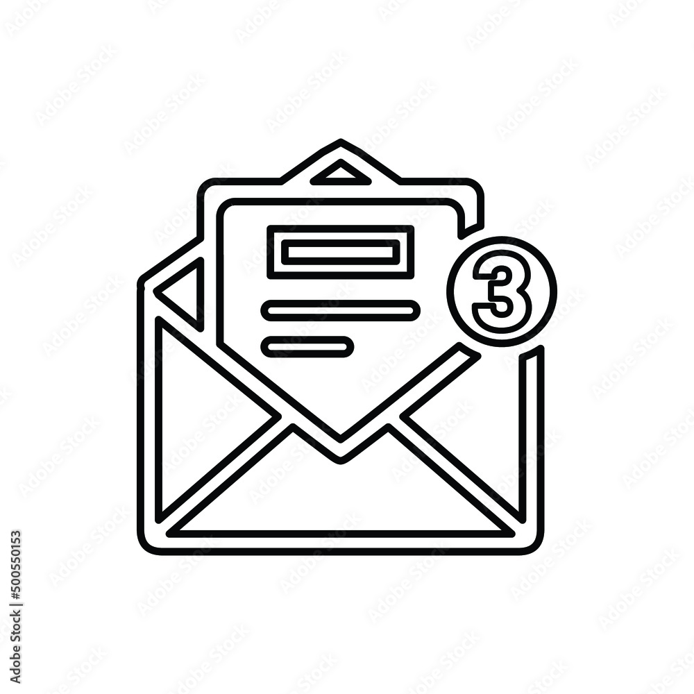 Inbox, letter, chat outline icon. Line vector design. Inbox, letter, chat outline icon. Line vector design.
