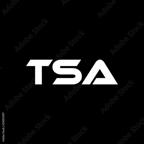 TSA letter logo design with black background in illustrator, vector logo modern alphabet font overlap style. calligraphy designs for logo, Poster, Invitation, etc.