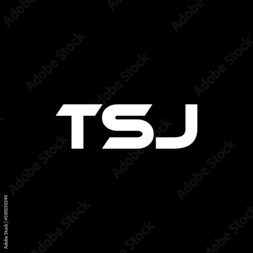 TSJ letter logo design with black background in illustrator, vector logo modern alphabet font overlap style. calligraphy designs for logo, Poster, Invitation, etc.