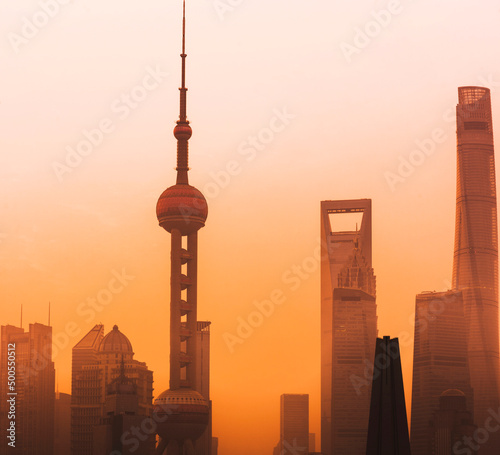 Warm Shanghai sunrise