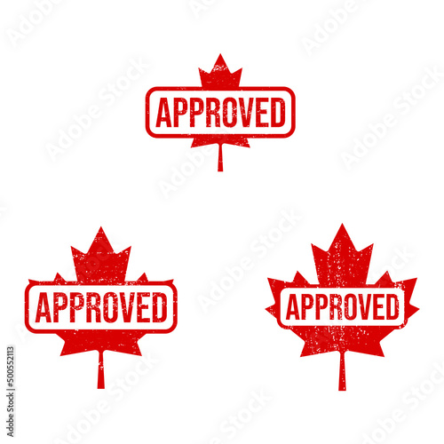 approved canada red grunge stamp vector illustration
