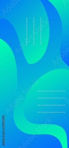 Colorful wallpaper. Abstract background with geometric elements. Blue and light green mix abstract gradient wallpaper with beautiful fluid shapes. Best mobile wallpaper.