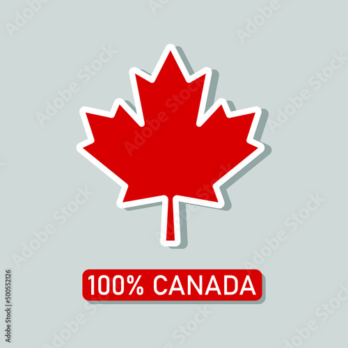 canada maple leaf sticker. made in canada sticker vector illustration