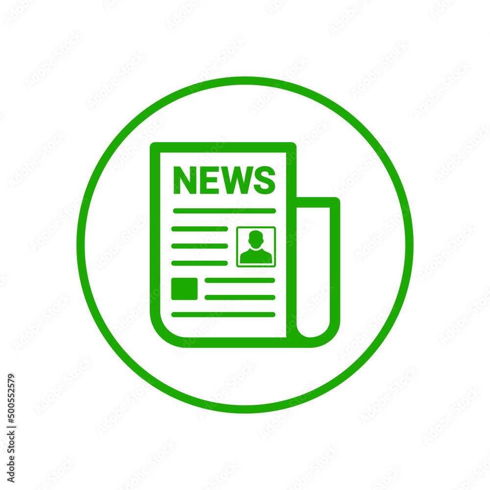 News, newsletter, paper icon. Rounded green vector design. News, newsletter, paper icon. Rounded green vector design.