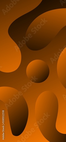 Royal high orange wallpaper. Abstract background with geometric elements. Abstract orange gradient wallpaper with beautiful fluid shapes. Best mobile wallpaper. 