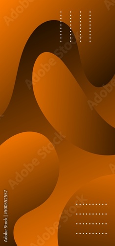 Royal high orange wallpaper. Abstract background with geometric elements. Abstract orange gradient wallpaper with beautiful fluid shapes. Best mobile wallpaper. 