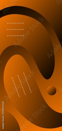 Royal high orange wallpaper. Abstract background with geometric elements. Abstract orange gradient wallpaper with beautiful fluid shapes. Best mobile wallpaper. 