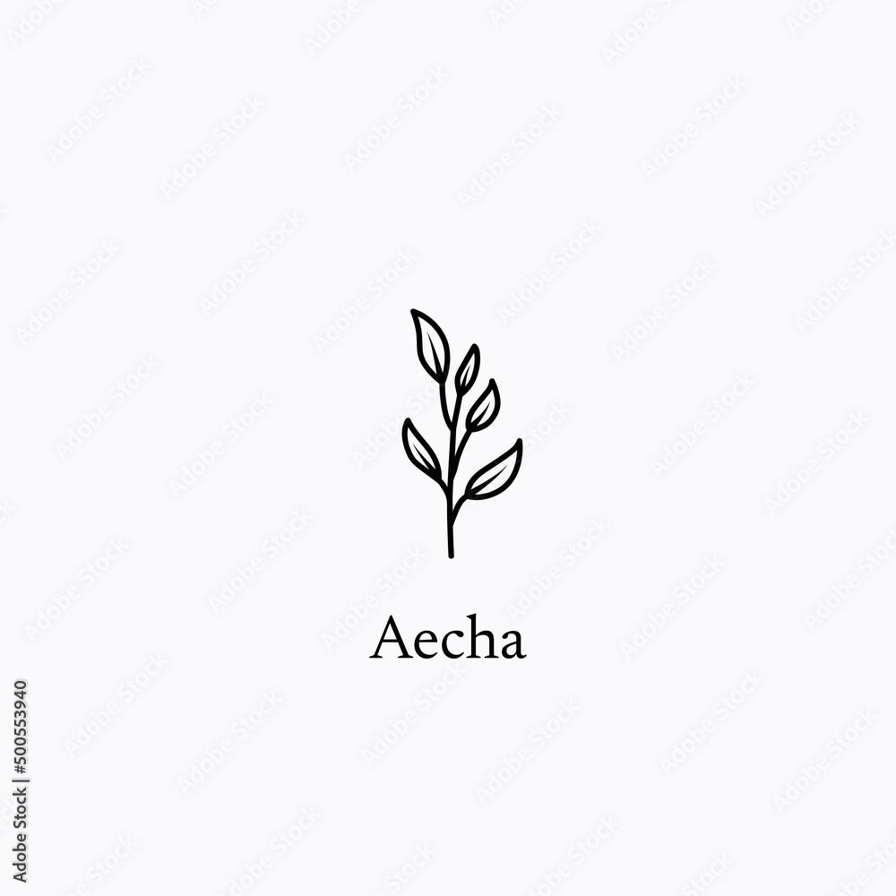 simple hand drawn floral logo template simple hand drawn floral logo template